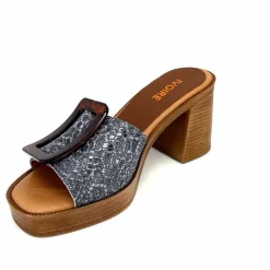 Vacances|Mules<380-ivoire Mules à Talon Ivoire 65383 Bleu &amp; Gris Marine