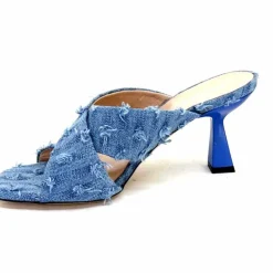 Vacances|Soirée<Evaluna Mules à Talon Ivoire 5883 Denim Bleu