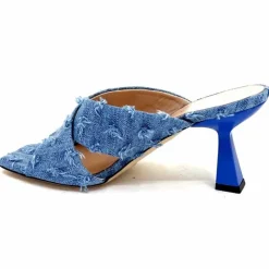 Vacances|Soirée<Evaluna Mules à Talon Ivoire 5883 Denim Bleu
