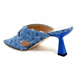Vacances|Soirée<Evaluna Mules à Talon Ivoire 5883 Denim Bleu