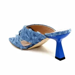 Vacances|Soirée<Evaluna Mules à Talon Ivoire 5883 Denim Bleu
