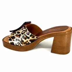 Vacances|Mules<380-ivoire Mules à Talon Ivoire 65383 Or Marron