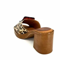 Vacances|Mules<380-ivoire Mules à Talon Ivoire 65383 Or Marron