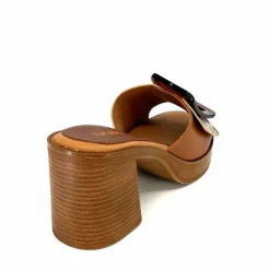 Vacances|Mules<380-ivoire Mules à Talon Ivoire 65383 Or Marron