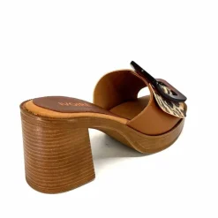 Vacances|Mules<380-ivoire Mules à Talon Ivoire 65383 Or Marron