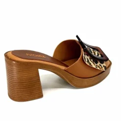 Vacances|Mules<380-ivoire Mules à Talon Ivoire 65383 Or Marron