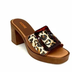 Vacances|Mules<380-ivoire Mules à Talon Ivoire 65383 Or Marron