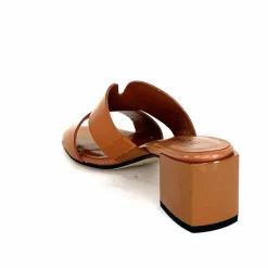 Vacances|Talon<Ivoire0352 Mules à Talon Ivoire F1555 Dario 3 Cuir Cognac Marron