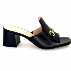 Talon|Mules<Ivoire0352 Mules à Talon Ivoire K166 Caraibi2 Cuir Noir