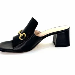 Talon|Mules<Ivoire0352 Mules à Talon Ivoire K166 Caraibi2 Cuir Noir
