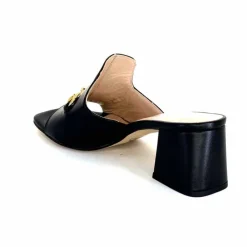 Talon|Mules<Ivoire0352 Mules à Talon Ivoire K166 Caraibi2 Cuir Noir