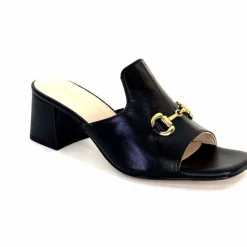 Talon|Mules<Ivoire0352 Mules à Talon Ivoire K166 Caraibi2 Cuir Noir