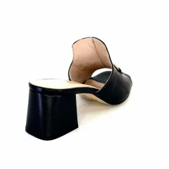 Talon|Mules<Ivoire0352 Mules à Talon Ivoire K166 Caraibi2 Cuir Noir