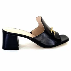 Talon|Mules<Ivoire0352 Mules à Talon Ivoire K166 Caraibi2 Cuir Noir