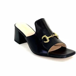 Talon|Mules<Ivoire0352 Mules à Talon Ivoire K166 Caraibi2 Cuir Noir