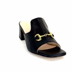 Talon|Mules<Ivoire0352 Mules à Talon Ivoire K166 Caraibi2 Cuir Noir