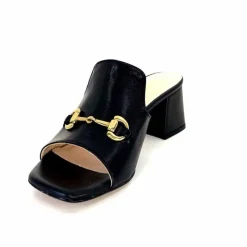 Talon|Mules<Ivoire0352 Mules à Talon Ivoire K166 Caraibi2 Cuir Noir