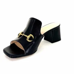 Talon|Mules<Ivoire0352 Mules à Talon Ivoire K166 Caraibi2 Cuir Noir