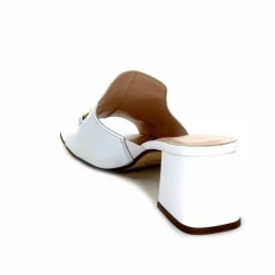 Talon|Mules<Ivoire0352 Mules à Talon Ivoire K166 Caraibi2 Cuir Blanc