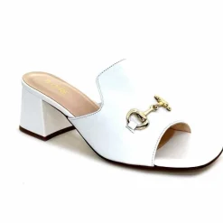 Talon|Mules<Ivoire0352 Mules à Talon Ivoire K166 Caraibi2 Cuir Blanc