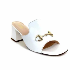 Talon|Mules<Ivoire0352 Mules à Talon Ivoire K166 Caraibi2 Cuir Blanc