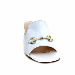Talon|Mules<Ivoire0352 Mules à Talon Ivoire K166 Caraibi2 Cuir Blanc