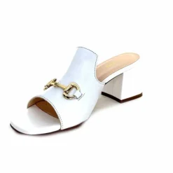Talon|Mules<Ivoire0352 Mules à Talon Ivoire K166 Caraibi2 Cuir Blanc