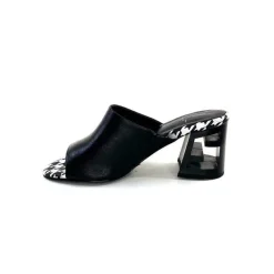 Talon|Féminin<Elue Par Nous Mules à Talon Métamorfose Rable Cuir Noir Blanc