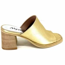 Vacances|Mules<Myma Mules à Talon 7770 Cuir Or