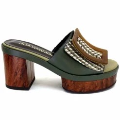 Vacances|Féminin<noa harmon Mules à Talon 9669 M33 Vert Marron