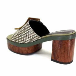 Vacances|Féminin<noa harmon Mules à Talon 9669 M33 Vert Marron