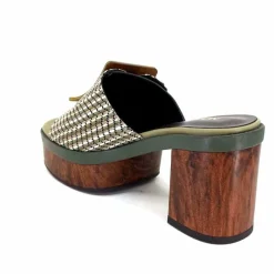 Vacances|Féminin<noa harmon Mules à Talon 9669 M33 Vert Marron