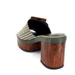 Vacances|Féminin<noa harmon Mules à Talon 9669 M33 Vert Marron