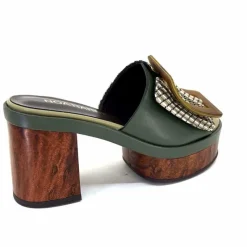 Vacances|Féminin<noa harmon Mules à Talon 9669 M33 Vert Marron