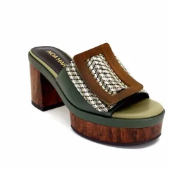 Vacances|Féminin<noa harmon Mules à Talon 9669 M33 Vert Marron