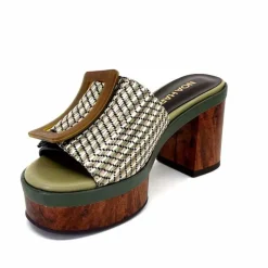 Vacances|Féminin<noa harmon Mules à Talon 9669 M33 Vert Marron