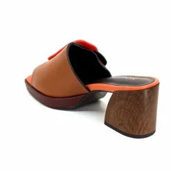 Féminin|Compensées & Plateformes<noa harmon Mules à Talon 9678m07 Cuir Multi Orange Marron