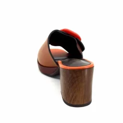 Féminin|Compensées & Plateformes<noa harmon Mules à Talon 9678m07 Cuir Multi Orange Marron