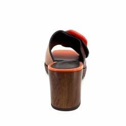Féminin|Compensées & Plateformes<noa harmon Mules à Talon 9678m07 Cuir Multi Orange Marron