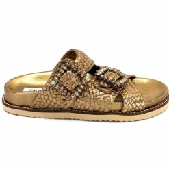 Vacances|Décontracté<Inuovo Mules Compensées 355052 Cuir Bronze Or