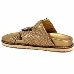 Vacances|Décontracté<Inuovo Mules Compensées 355052 Cuir Bronze Or