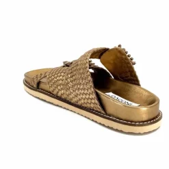 Vacances|Décontracté<Inuovo Mules Compensées 355052 Cuir Bronze Or