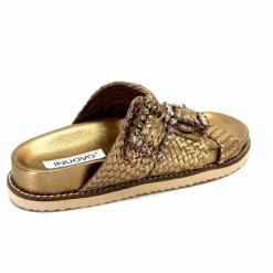 Vacances|Décontracté<Inuovo Mules Compensées 355052 Cuir Bronze Or