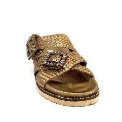 Vacances|Décontracté<Inuovo Mules Compensées 355052 Cuir Bronze Or