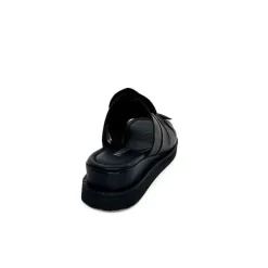 Vacances|Mules<Ivoire-354 Mules Compensées Ivoire 107911 Cuir Noir