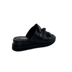 Vacances|Mules<Ivoire-354 Mules Compensées Ivoire 107911 Cuir Noir