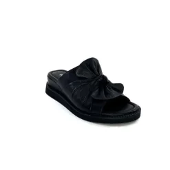 Vacances|Mules<Ivoire-354 Mules Compensées Ivoire 107911 Cuir Noir