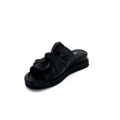 Vacances|Mules<Ivoire-354 Mules Compensées Ivoire 107911 Cuir Noir