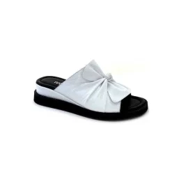 Vacances|Mules<Ivoire-354 Mules Compensées Ivoire 107911 Cuir Blanc