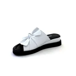 Vacances|Mules<Ivoire-354 Mules Compensées Ivoire 107911 Cuir Blanc